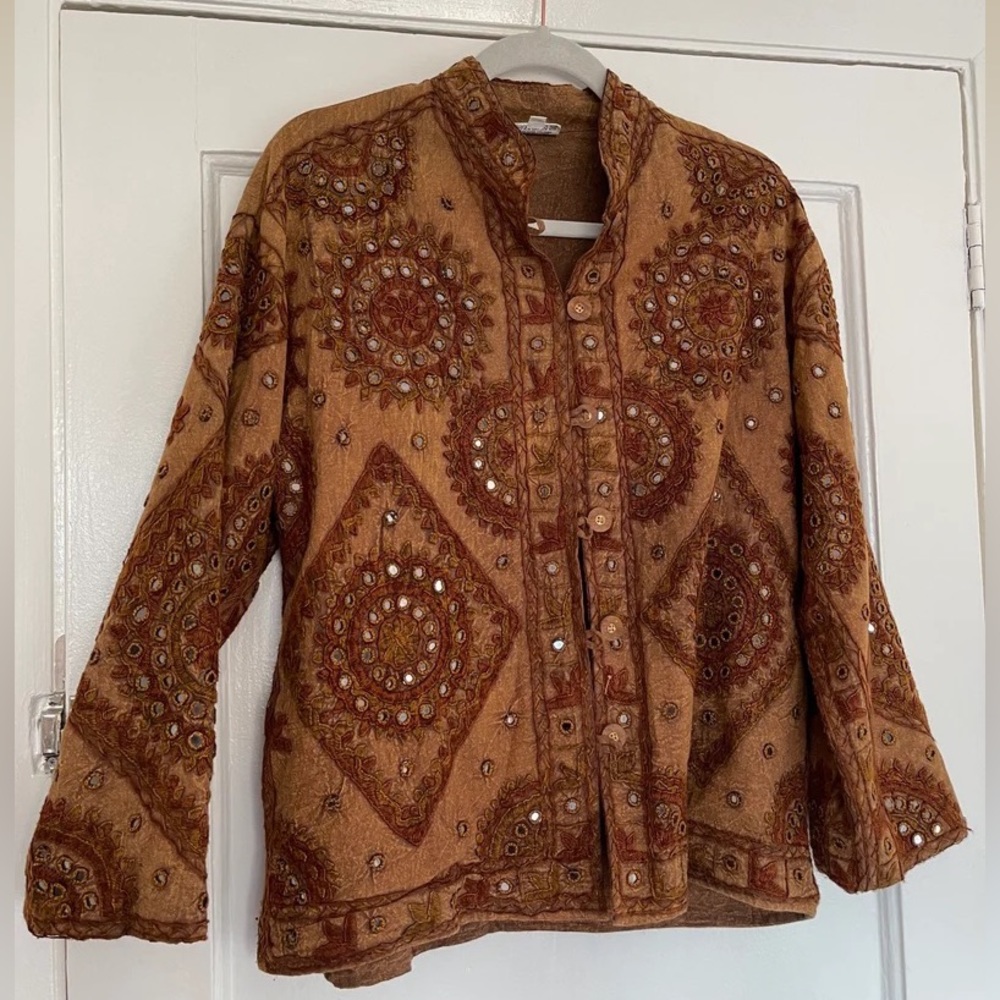 Vintage Indian Banjara Boho Gypsy Mirror-work Jacket